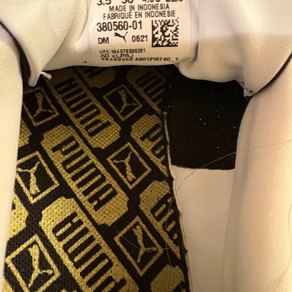 Puma Classic Black and White Suede Shoes - Image 5