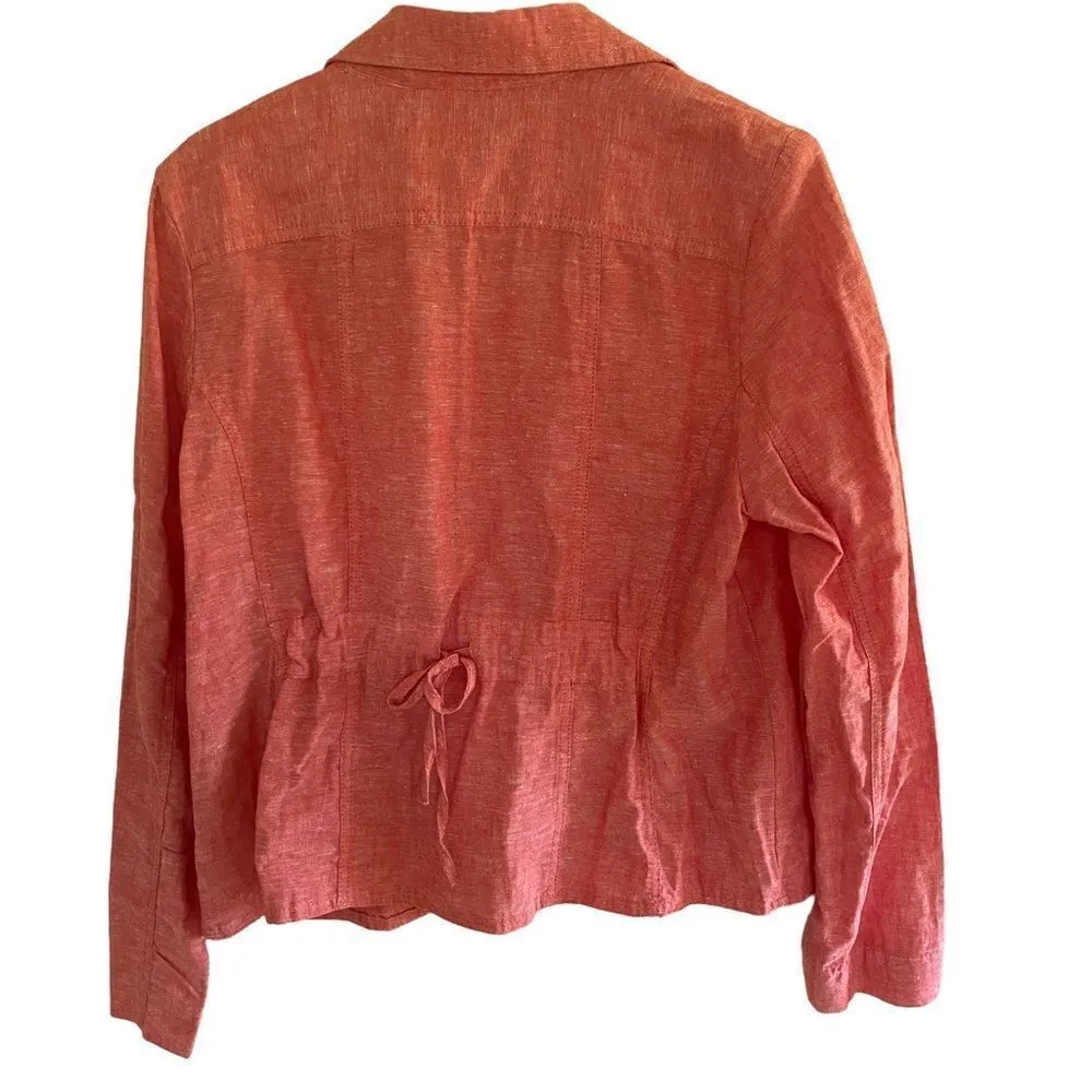 Studio works petite large linen blend blazers 2 button - Image 5