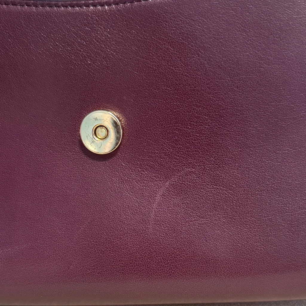 Vintage Koret Deep Purple Leather Shoulder Bag - Image 3