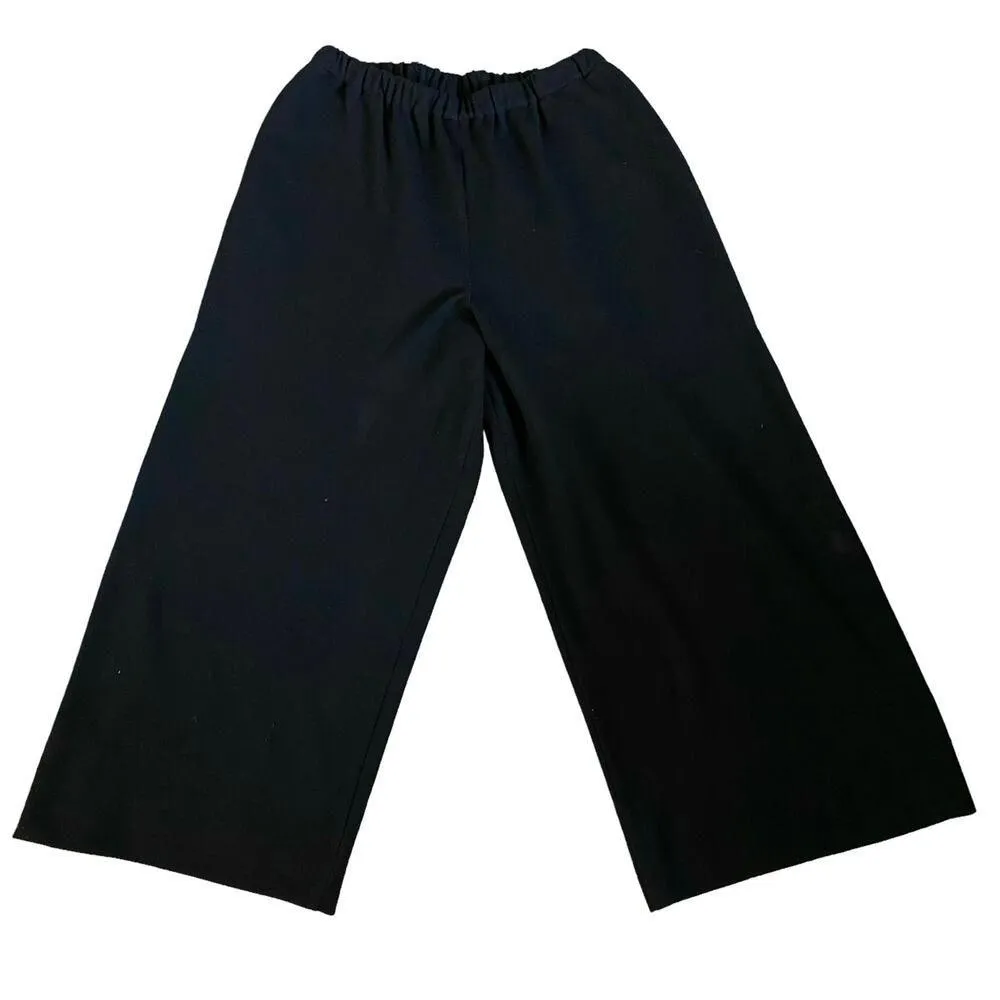 Eskandar Size 1 US L Wool Wide Leg Pants Black Minimalist Quiet Luxury Capsule Size L - Image 2