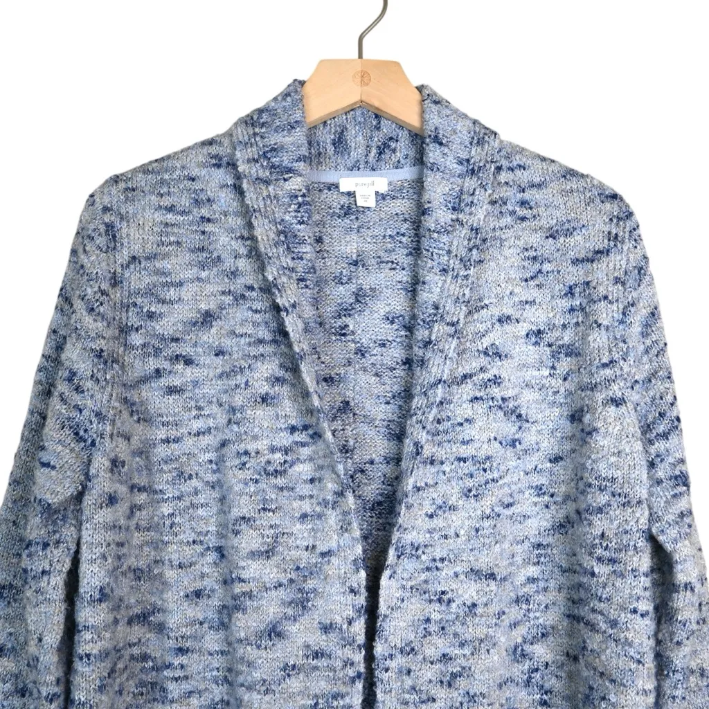 J. Jill Pure Jill Women's XS Melange Oversized Wool Blend Cardigan Sweater Blue - Image 3