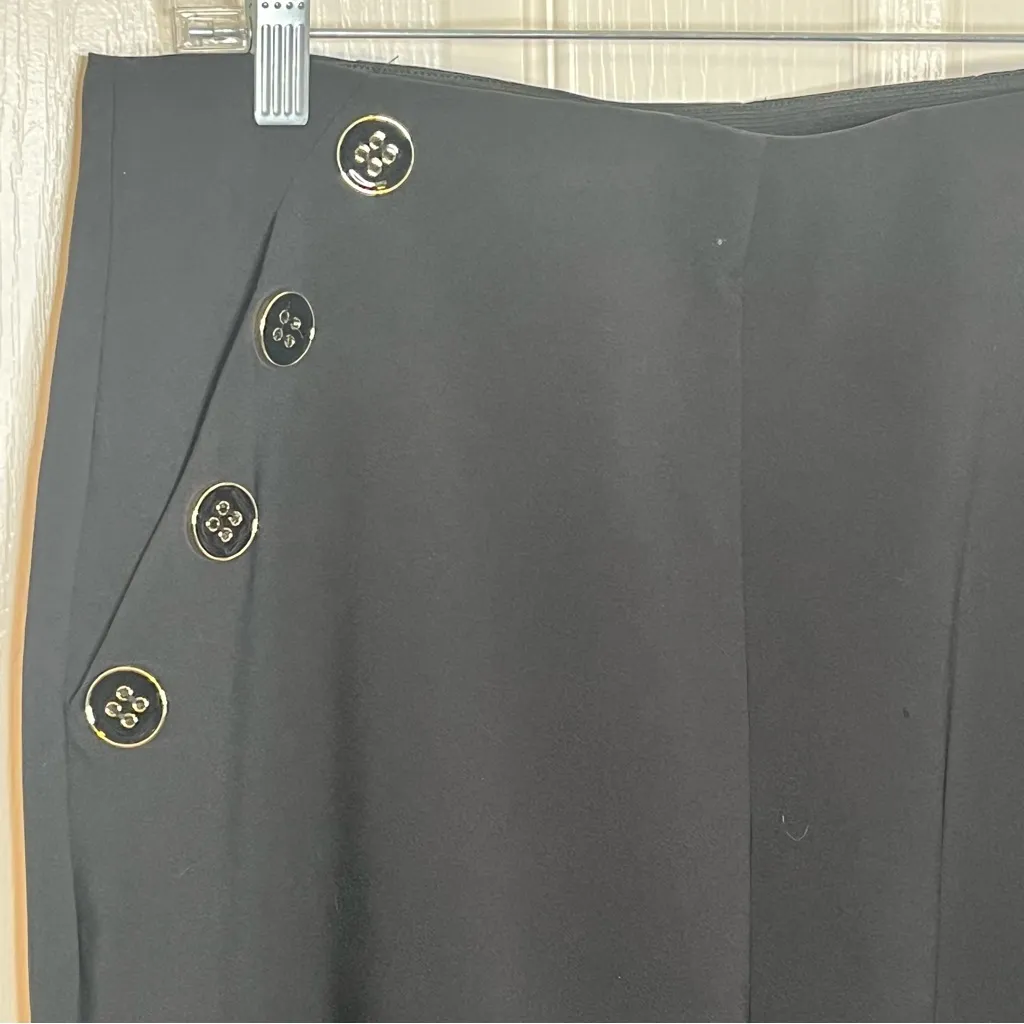 Torrid Size 14 R Wide Leg Studio Refined Crepe High Rise Sailor Pants Black - Image 4