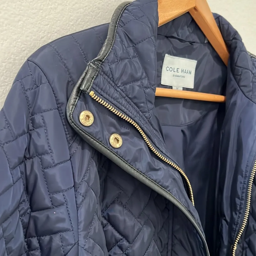 Cole Haan Quilted Puffer Trenchcoat Belted Jacket | Women’s Medium - Image 6