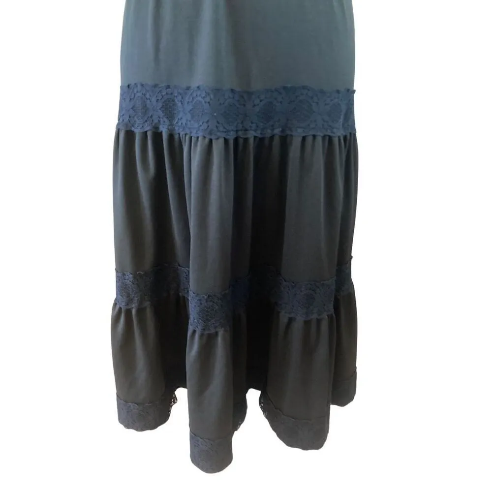 Vintage Toni Todd Lace Maxi Dress Cocktail Formal Wedding Black - Image 8