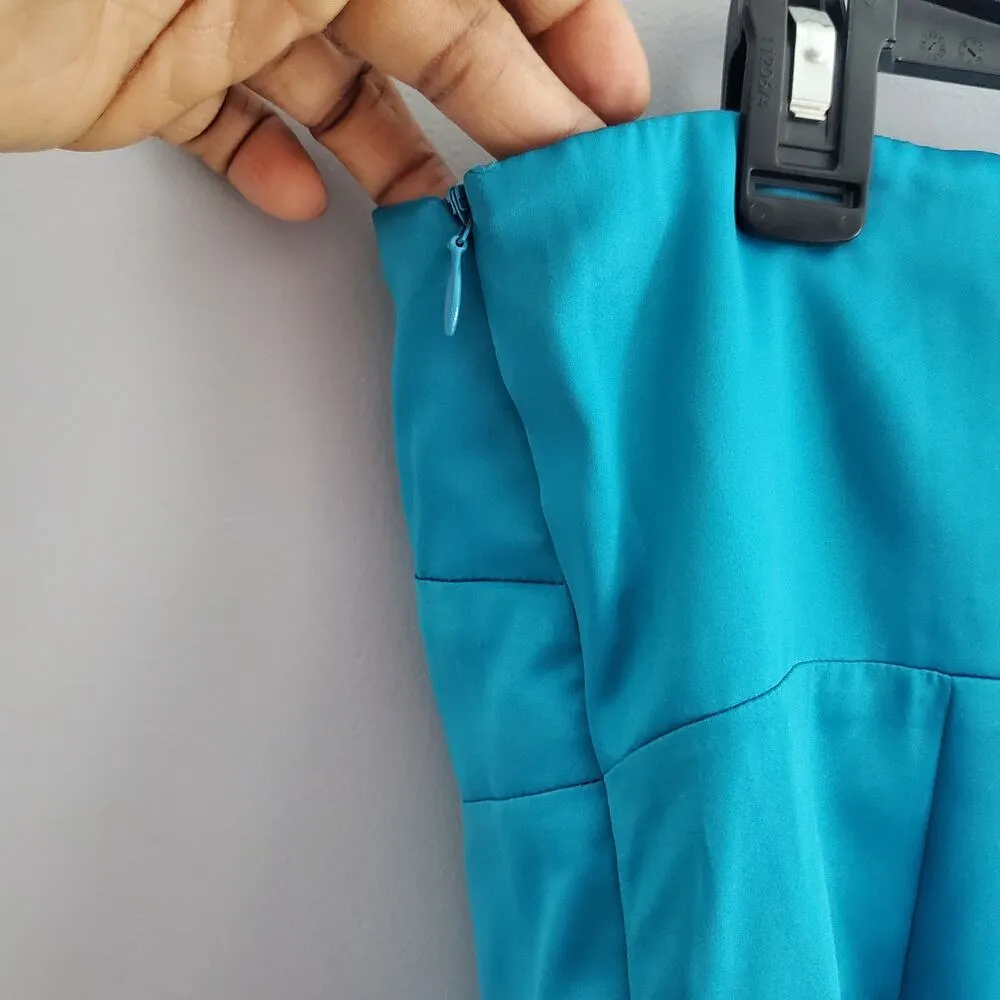 LOFT Green Strapless Bow Accent Satin Top Size 12 - Image 5