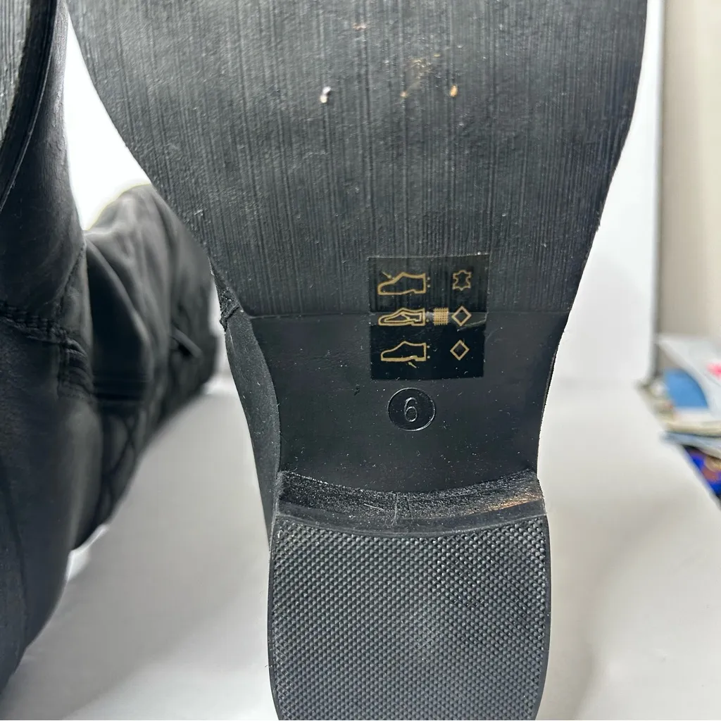 Sam Edelman leather Black Quilted Over the Knee Boots 6 - Image 4