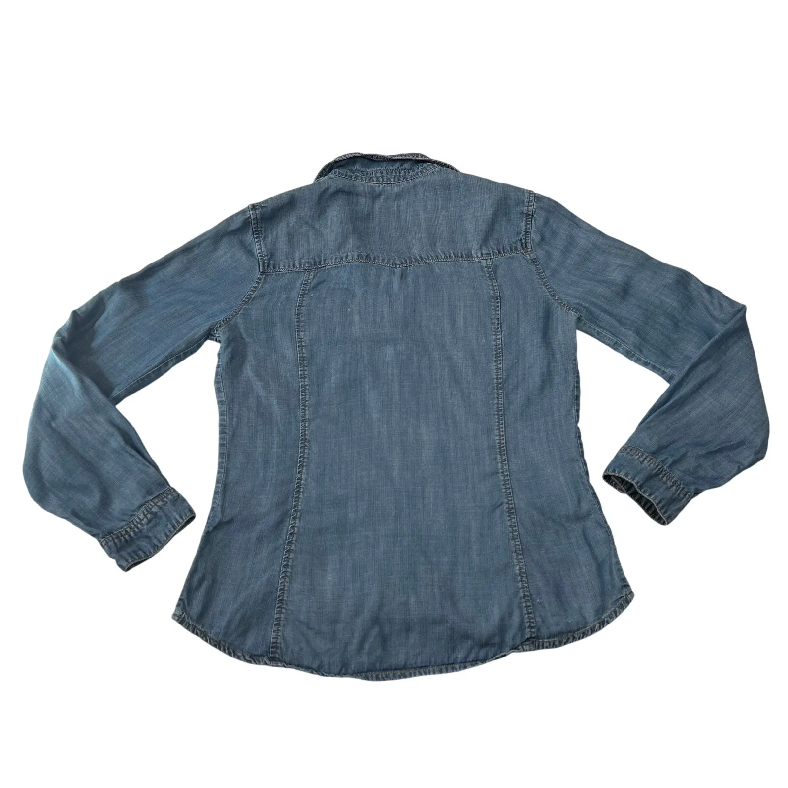 Cloth & Stone Chambray Button Up Shirt Size Medium Casual Lightweight Classic - Image 2