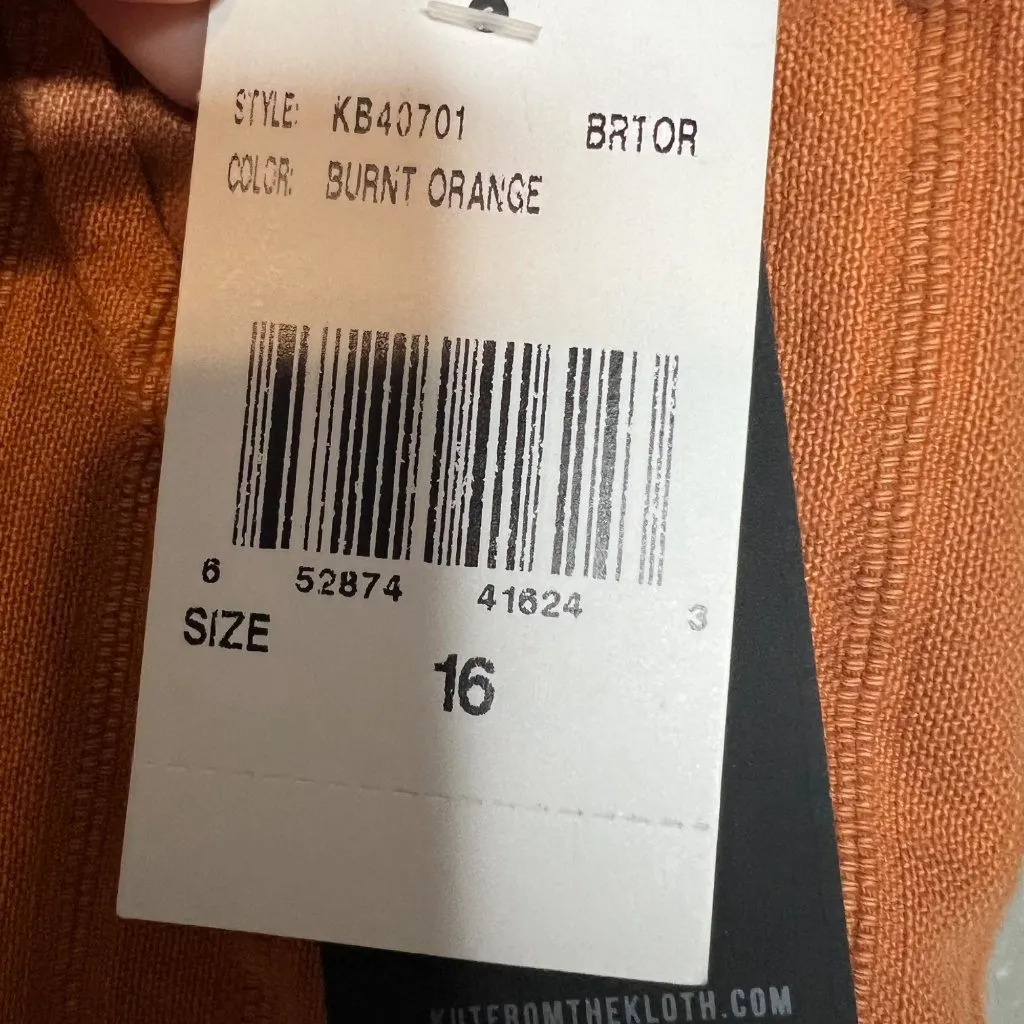 Kut‎ From The Kloth Justine Belted Shorts Size 16 Burnt Orange NWT - Image 8