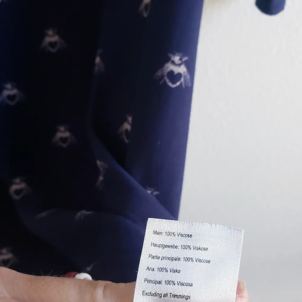 Joules Love Bees Gardenia 3/4 Sleeve Mini Dress Blue - Image 8