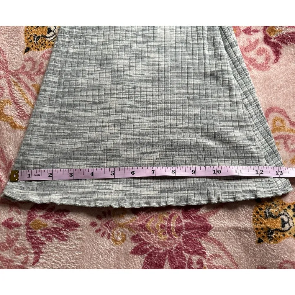 Aerie: Gray Lettuce Hem Ribbed Flared Pants - Image 6