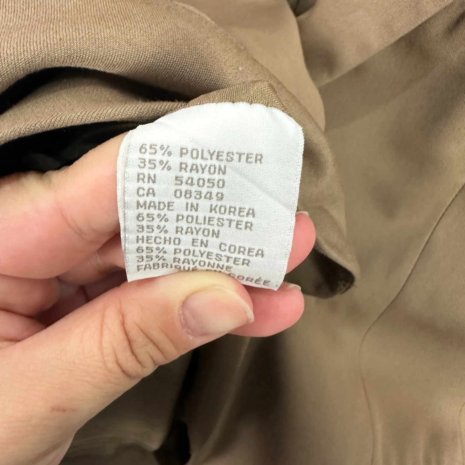 Jones New York Blazer 10P Tan Wool Blend Minimalist 90s Vintage Quiet Luxury - Image 3