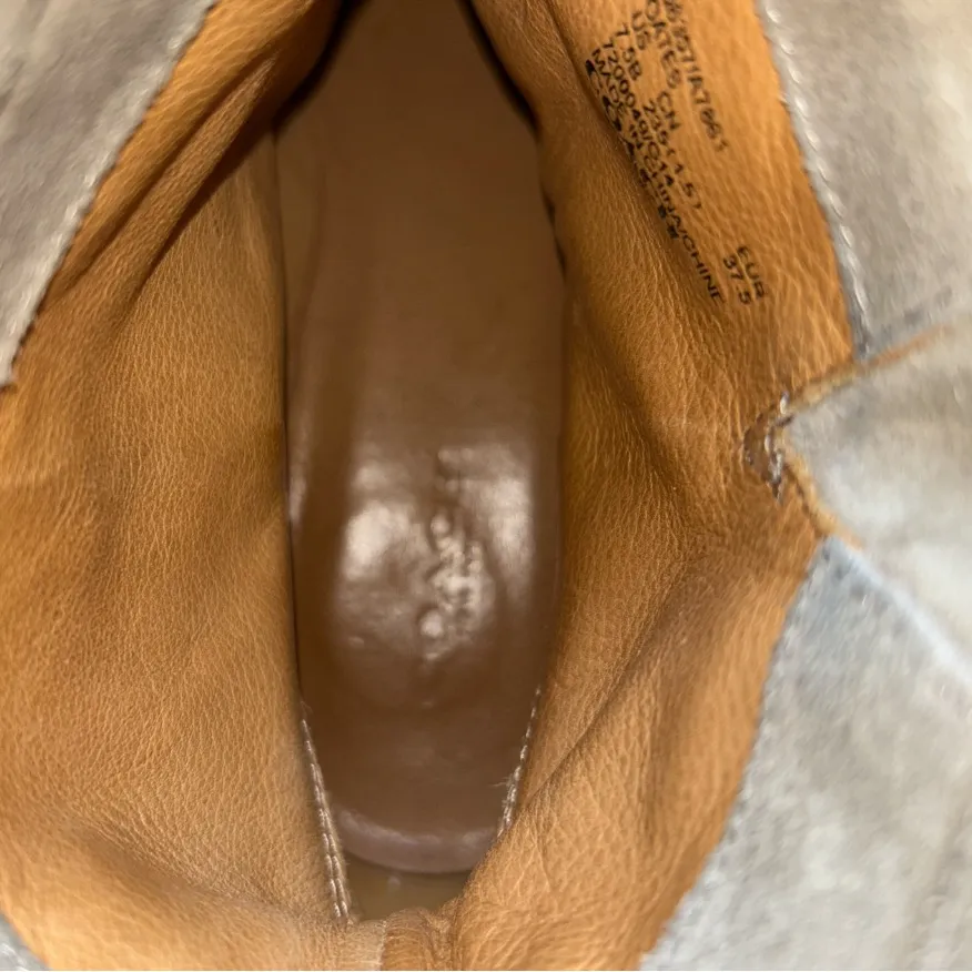 Coach Studded Buckle Combat Moto Boots Taupe Suede Size 7.5B - Image 7