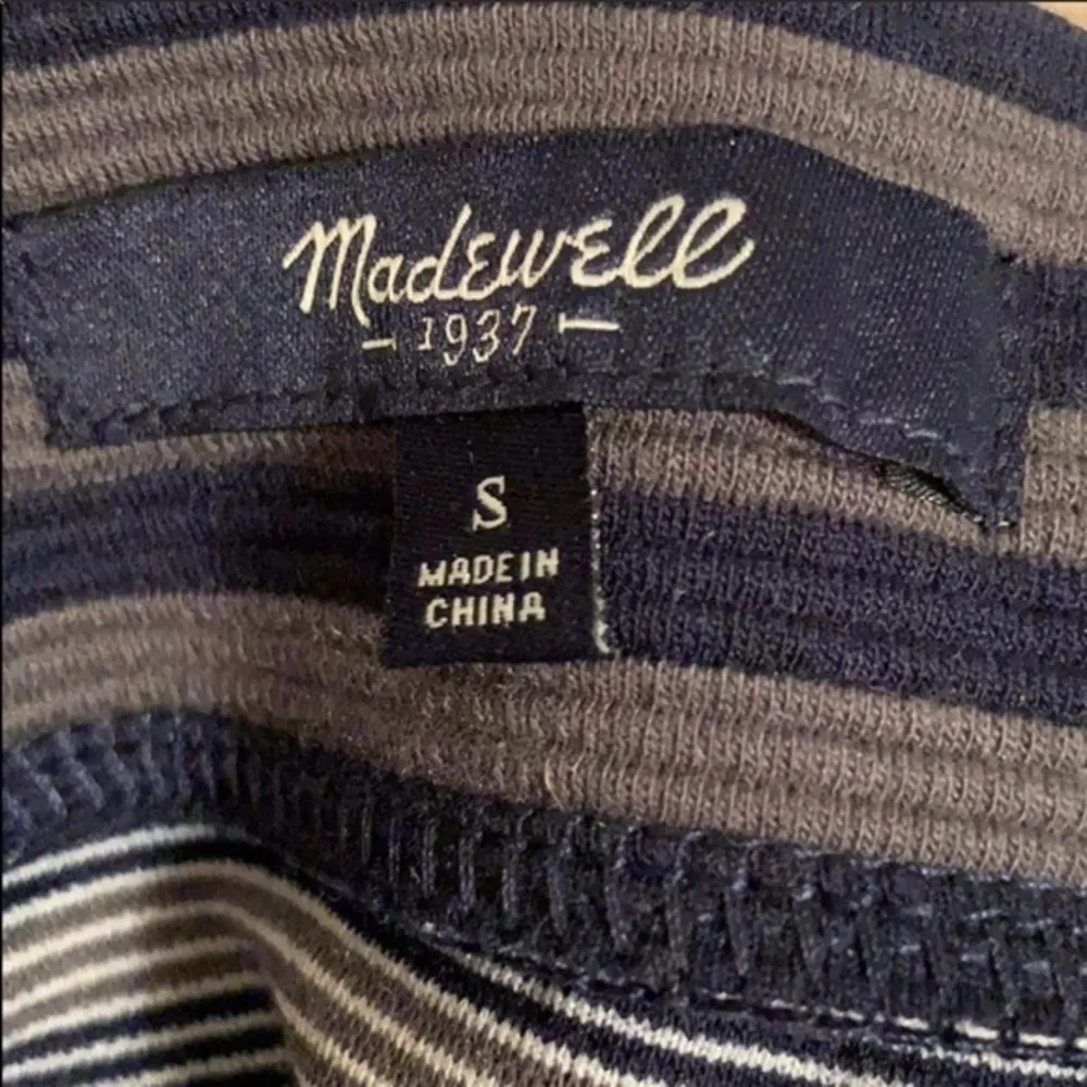 🔵 SALE 3/$25 MADEWELL RIDGESTRIPE STRIPED STRETCH KNIT BLUE GREY PENCIL SKIRT S - Image 5
