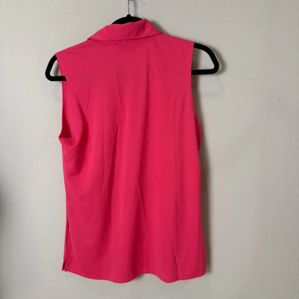 LADY HAGEN New NWT Pique Sleeveless Polo Shirt Size Medium Watermelon Shine - Image 8