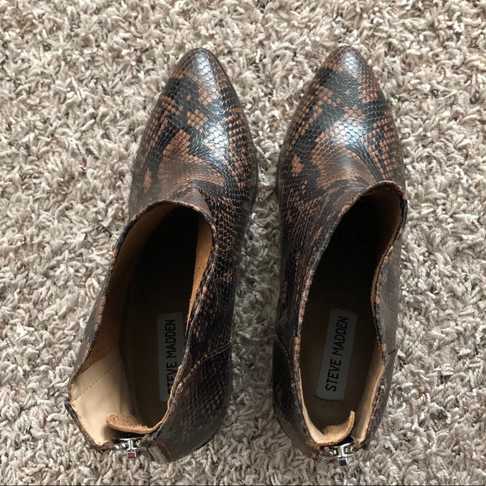 Brown Snake Print Ankle Boots Size 9M NWT $129.95 - Image 4