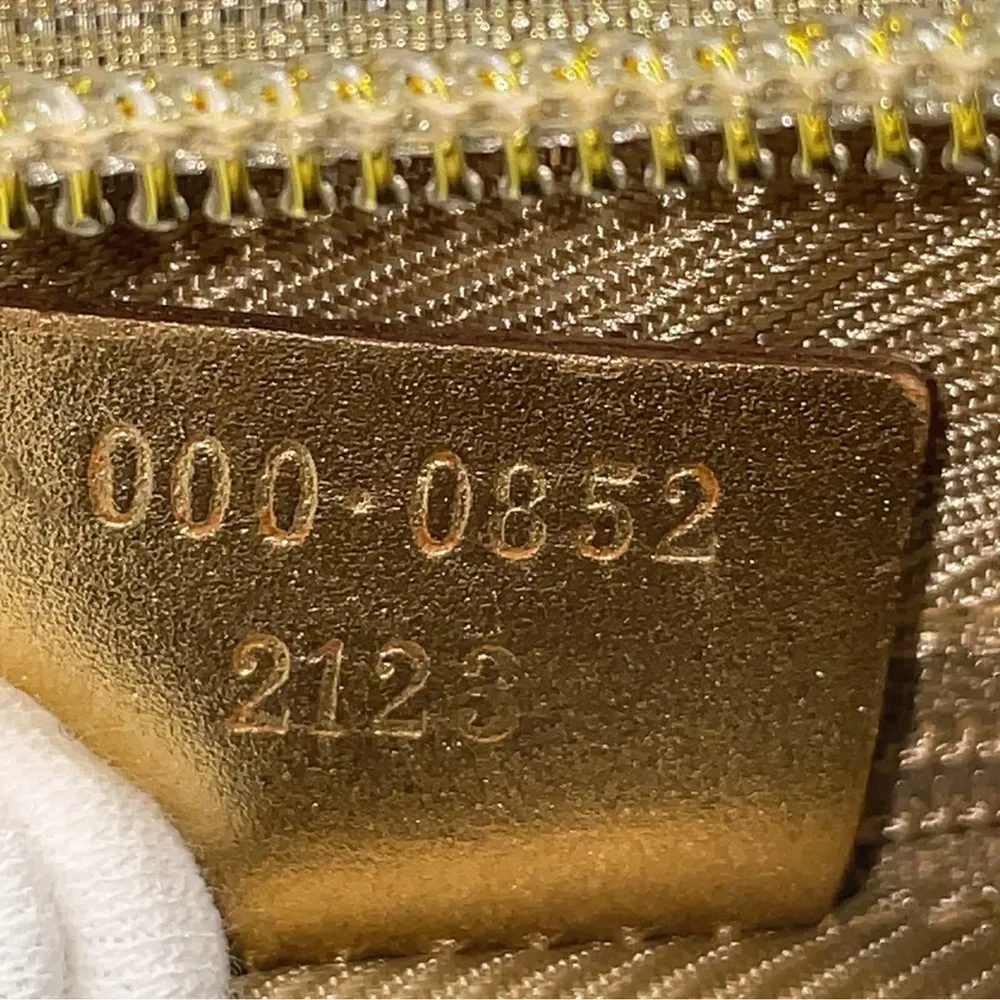 Gucci GG emerald blue and gold handbag - Image 15