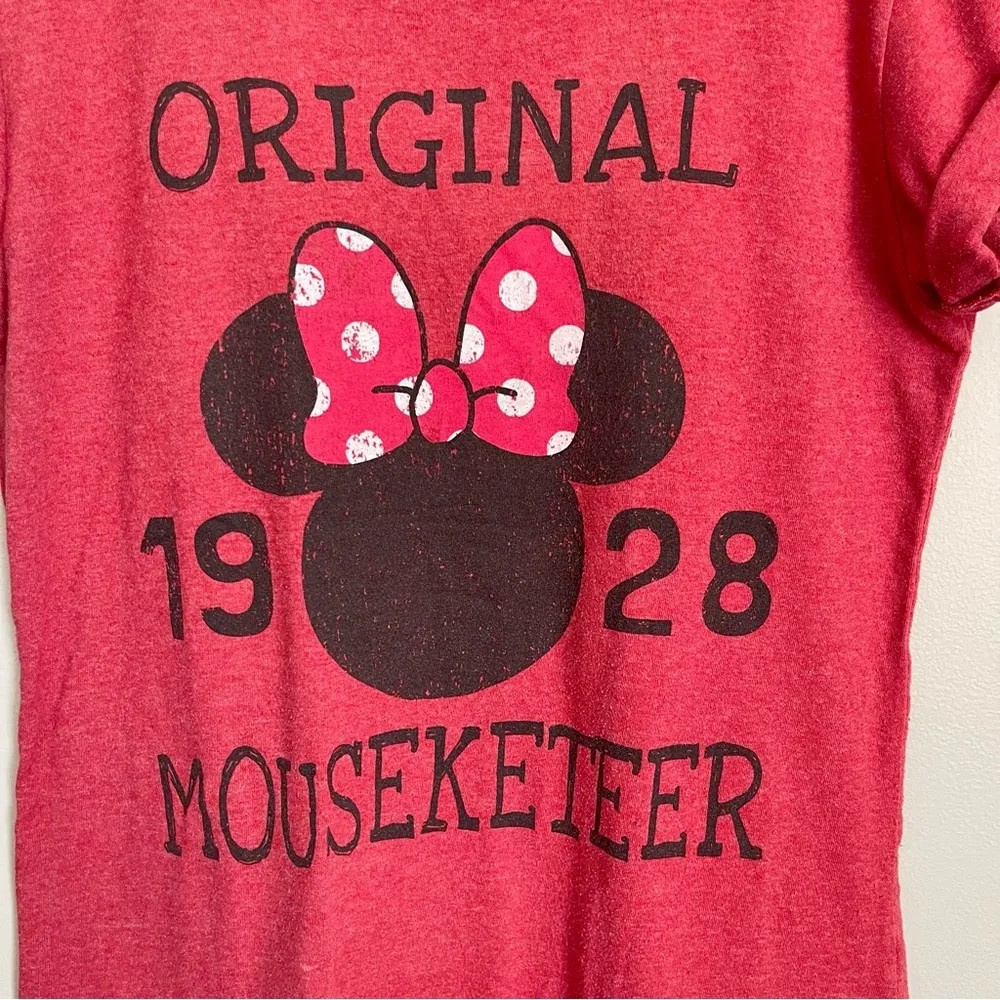 DISNEY | Red "Original Mouseketeer" Minnie Mouse Graphic T-shirt Sz L - Image 2