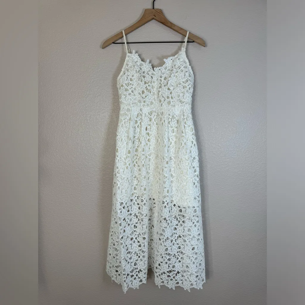Astr The Label Midi Lace Dress White Medium Spaghettii Straps Revolve - Image 4
