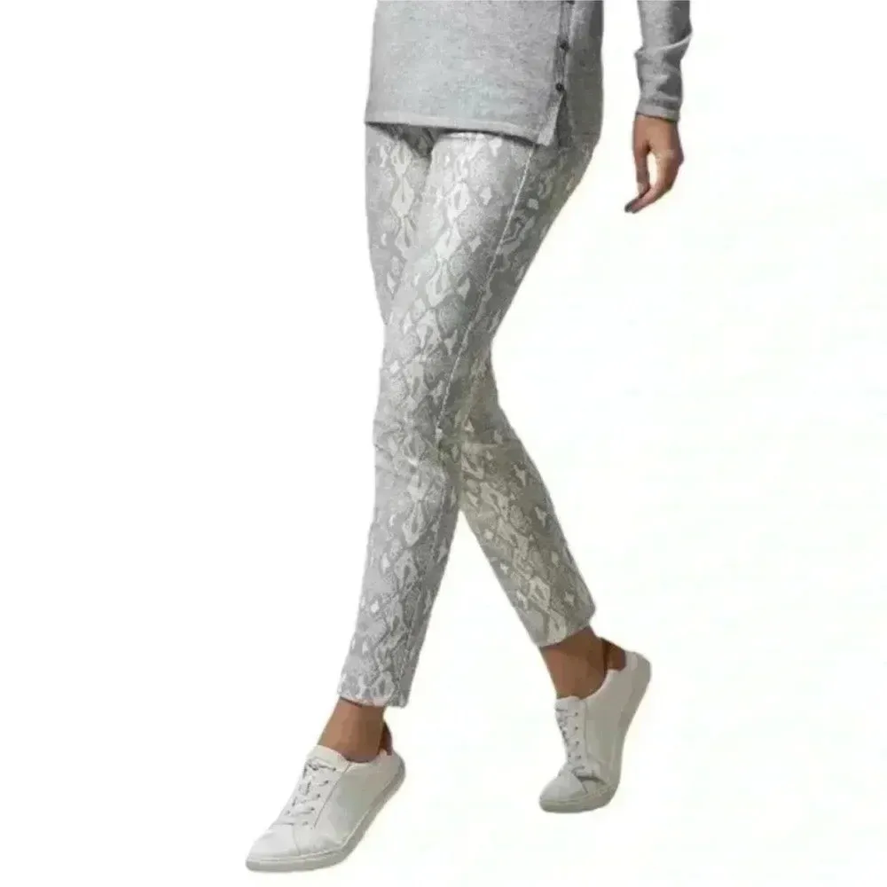 J. MCLAUGHLIN | Gray Snakeskin Reptile Lexi Skinny Jeans - Image 4
