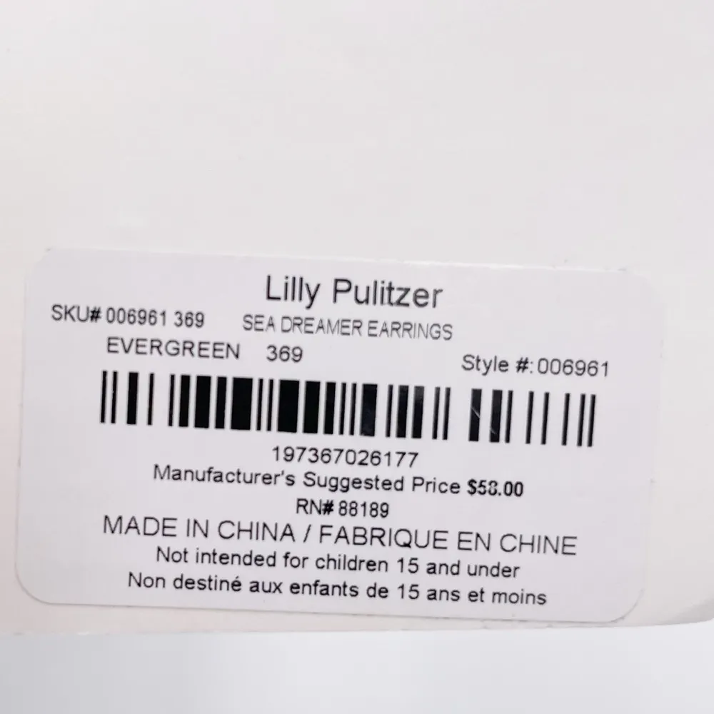 NEW Lilly Pulitzer Sea Dreamer Earrings in Evergreen Gold Tassels Boho Preppy - Image 6