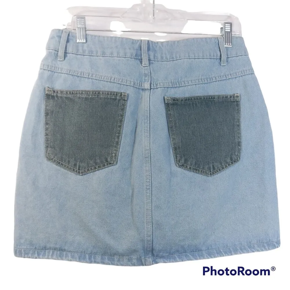 Wild Fable  Patchwork Denim Mini Skirt 8 - Image 2