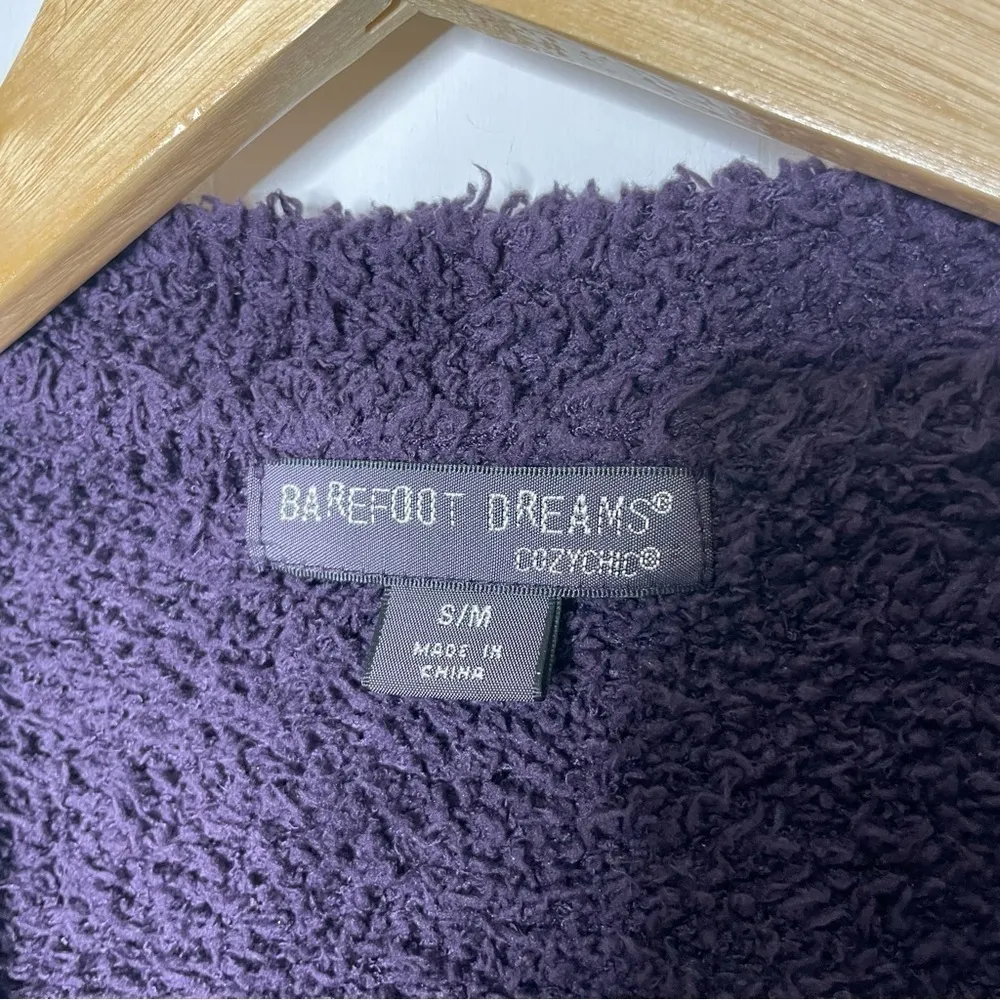 Barefoot Dreams CozyChic Open Front Fuzzy Sherpa Cardigan Purple Size S/M 218 - Image 8