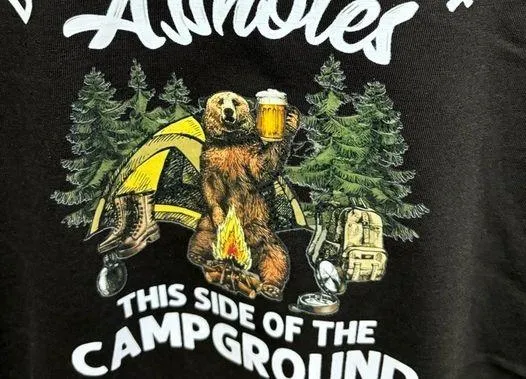 “Drunkest Aholes” Handmade Graphic Tshirt Black Size M - Image 2