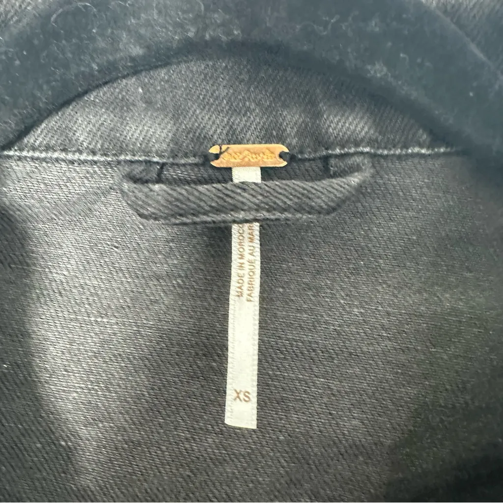 Free People Rumors Washed Black Denim Jacket Size XS - Image 5