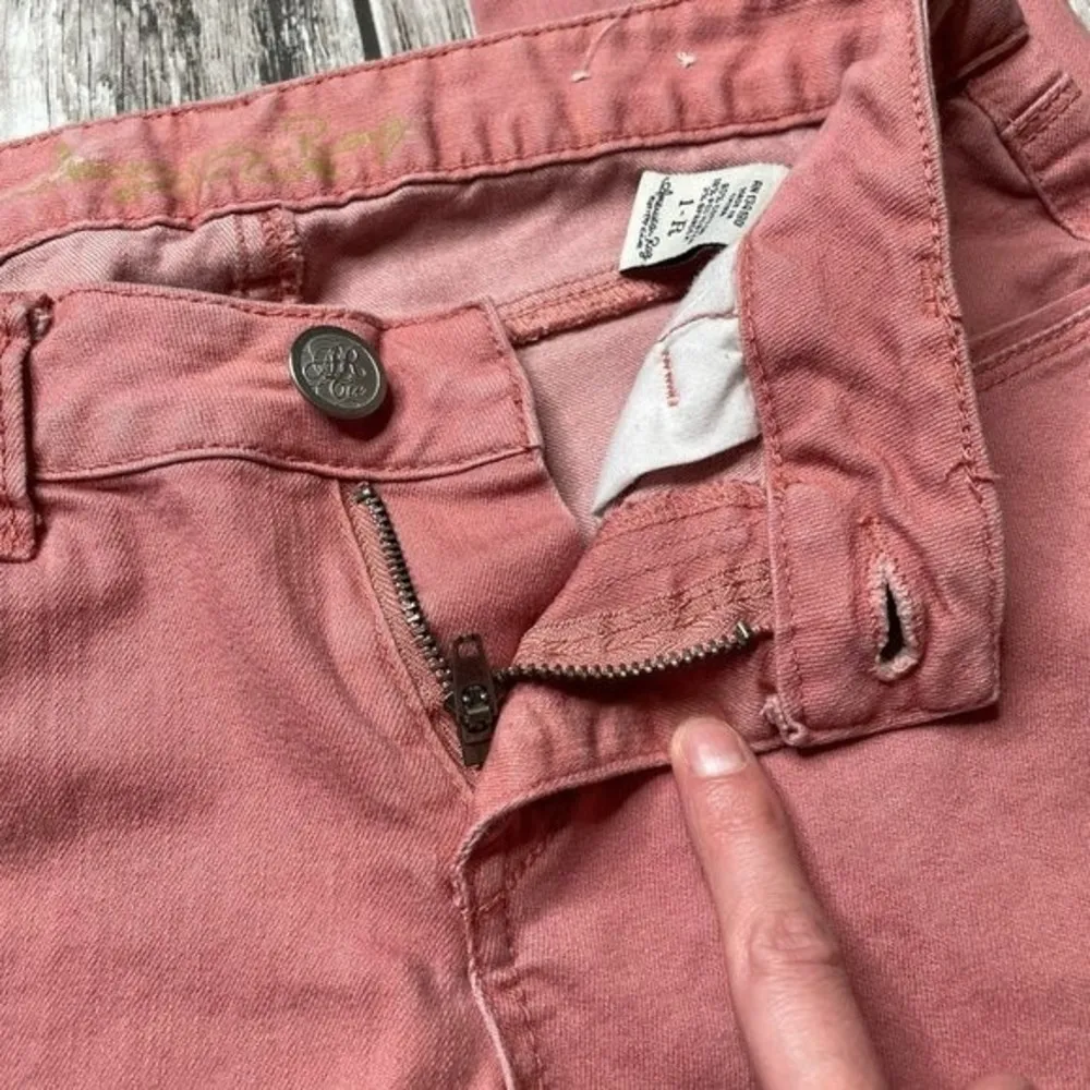 American Rag Cie Low Rise Dusty Rose Soft Pink Skinny Jeans 1 Regular 1R Stretch - Image 6