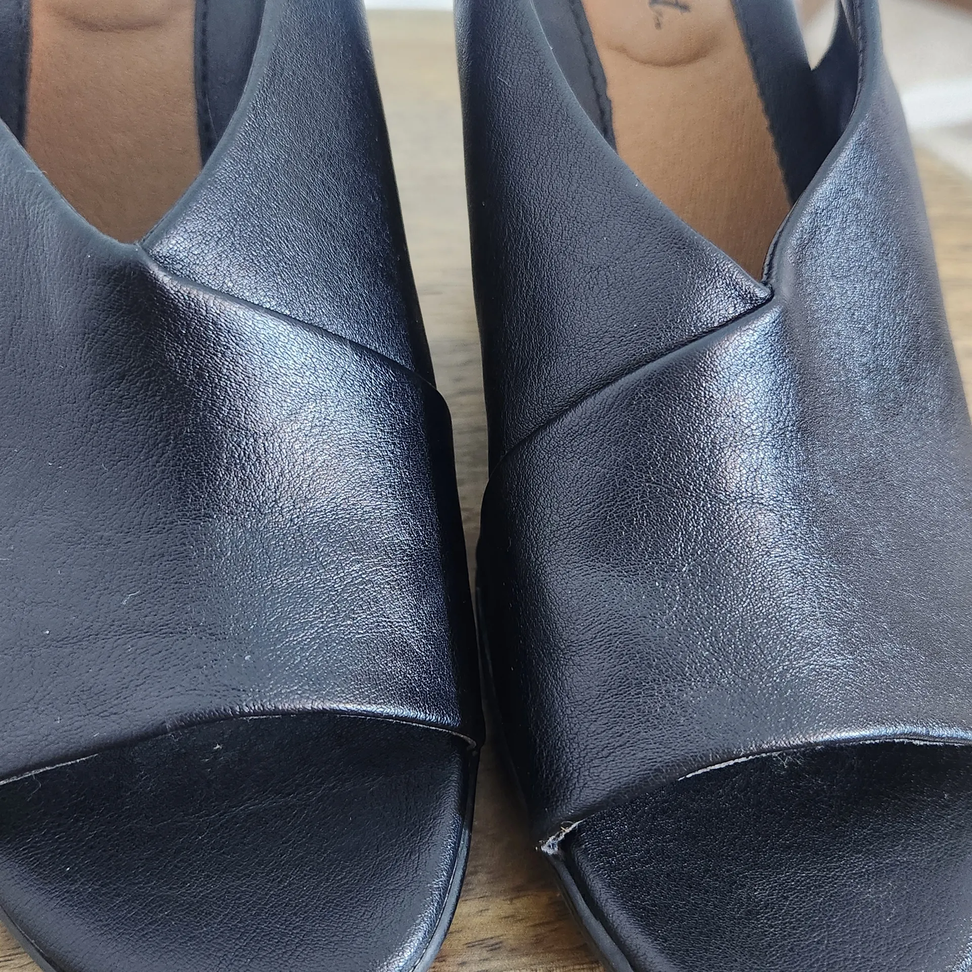 Sofft Black Open Toe Slingback Heels Size 7 Wide Vannie Euro Soft Black Heels - Image 3