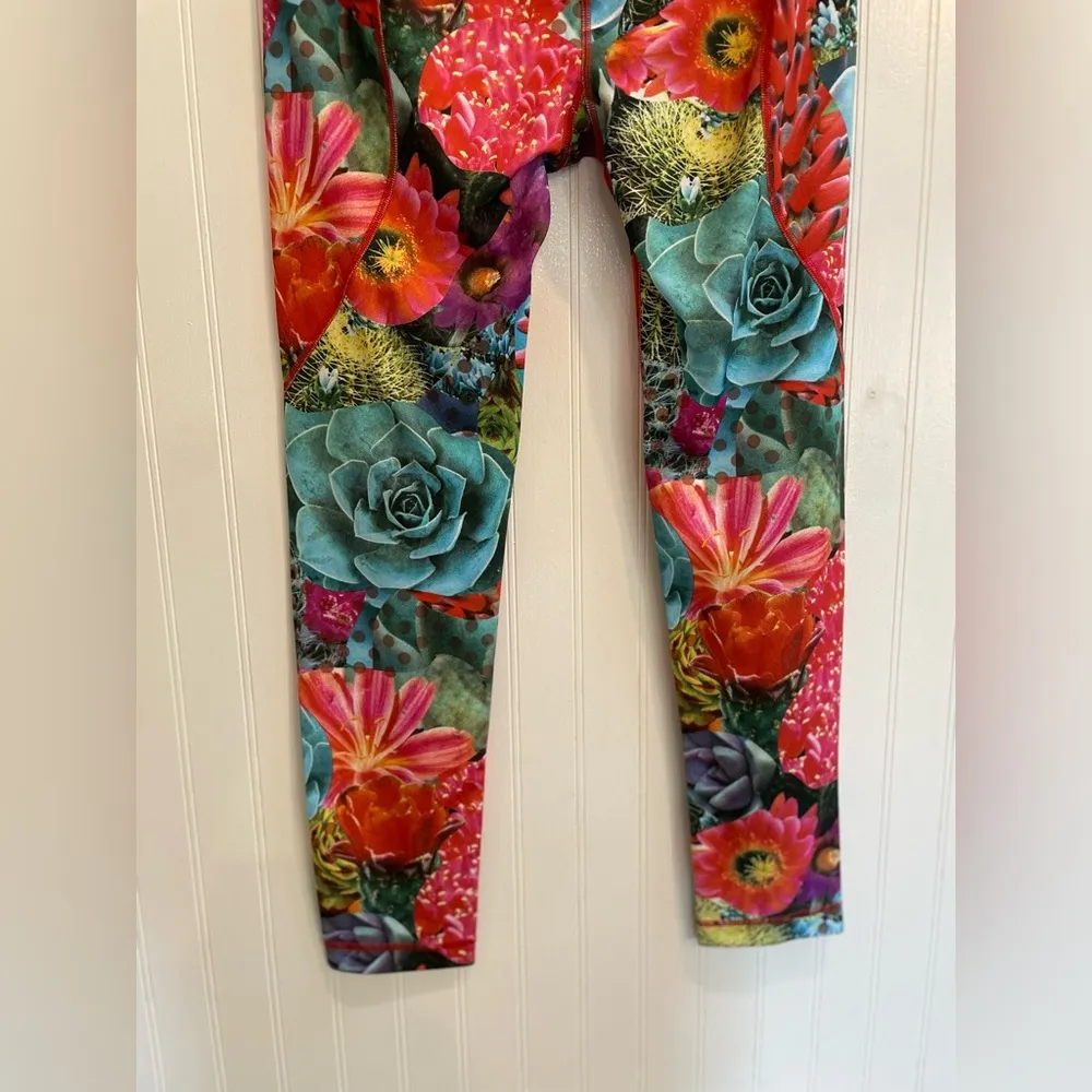 ADIDAS Snowboarding Vivarium Succulent Floral Print Leggings Pants Tights Size L - Image 9