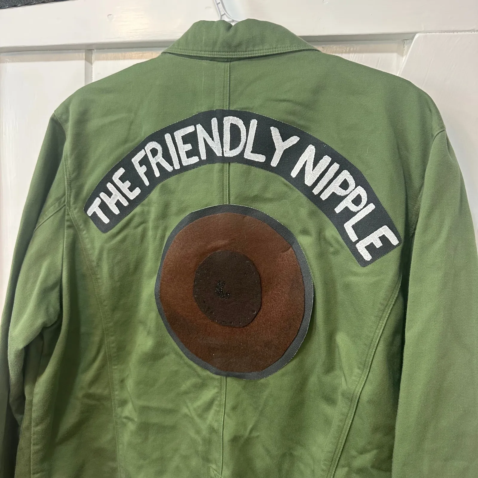 Friendly Nipple Patch Coat Breastfeeding Nursing Lactation Mom LL Bean Jacket XL Green - Image 7