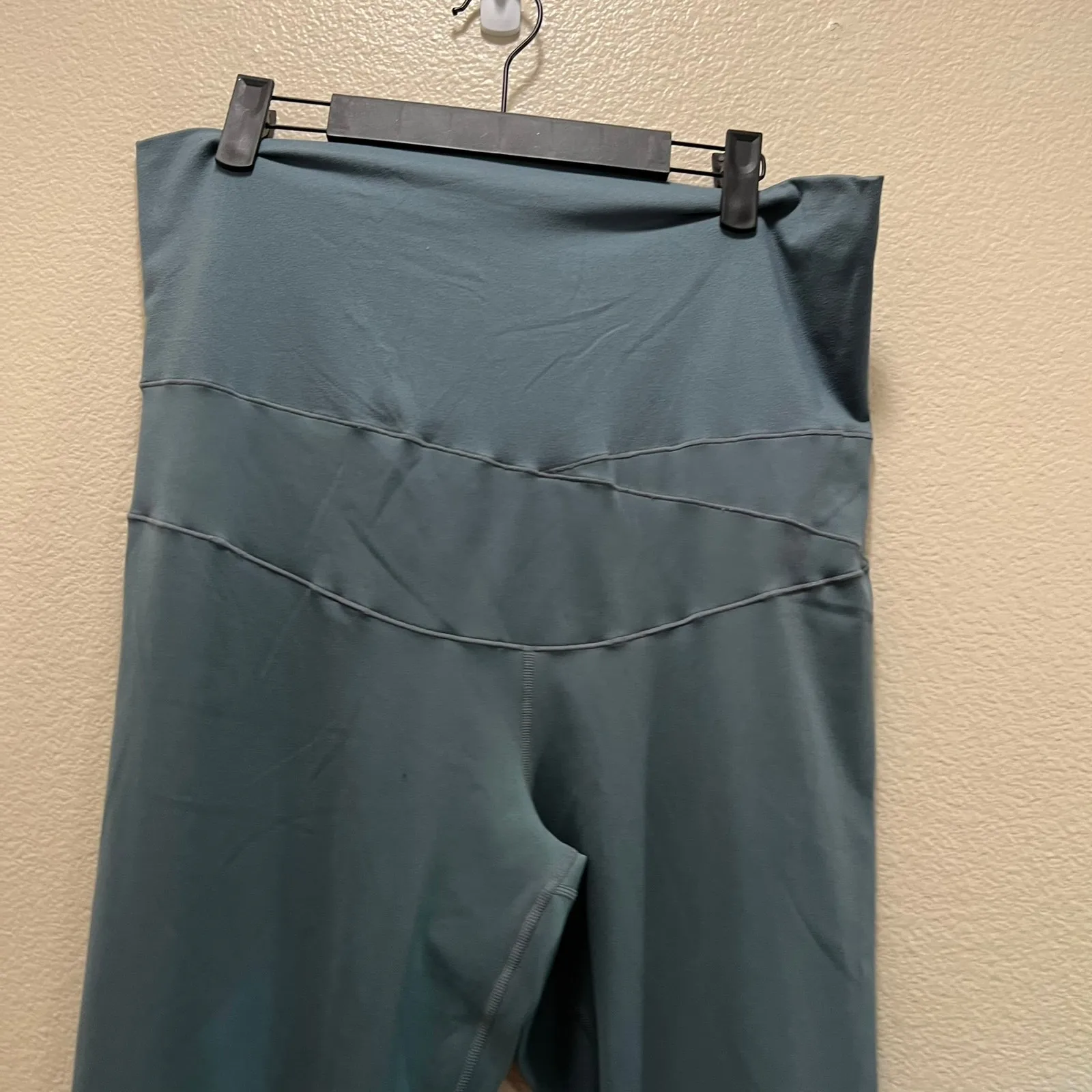 Nike Dri-Fit Yoga Leggings Green High Waisted Stretch Pull-On Activewear Sz XL - Image 4