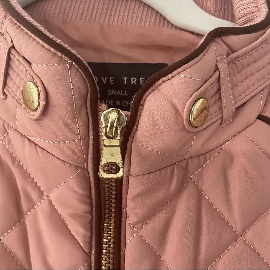 LOVE TREE Quilted Vest Pink Mauve Small - Image 5