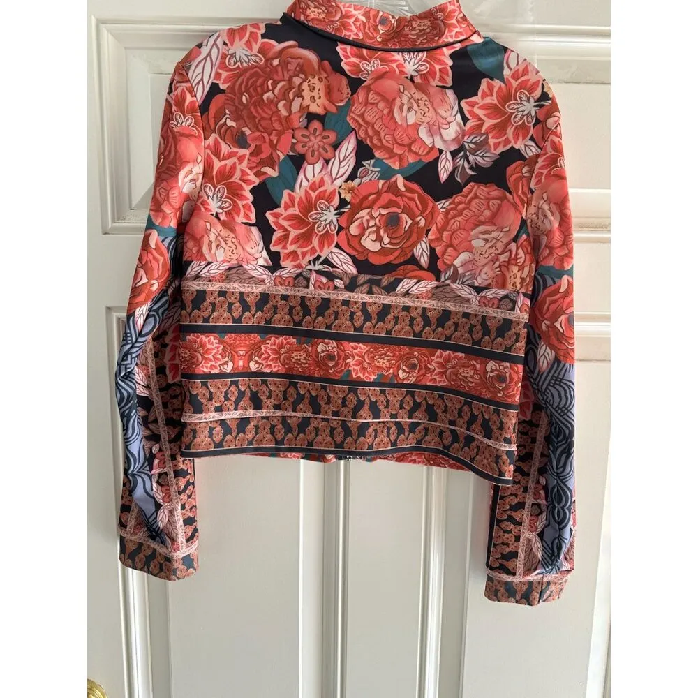 Unbranded Womens Floral Print Jacket & Pants Set Long Sleeve Full - Image 2