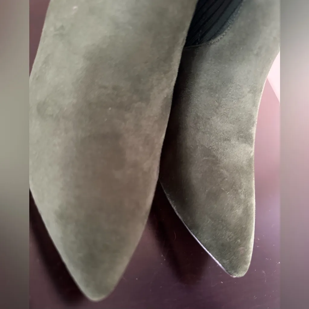 Source Unknown Forest Green Knit Ankle Booties - Image 4