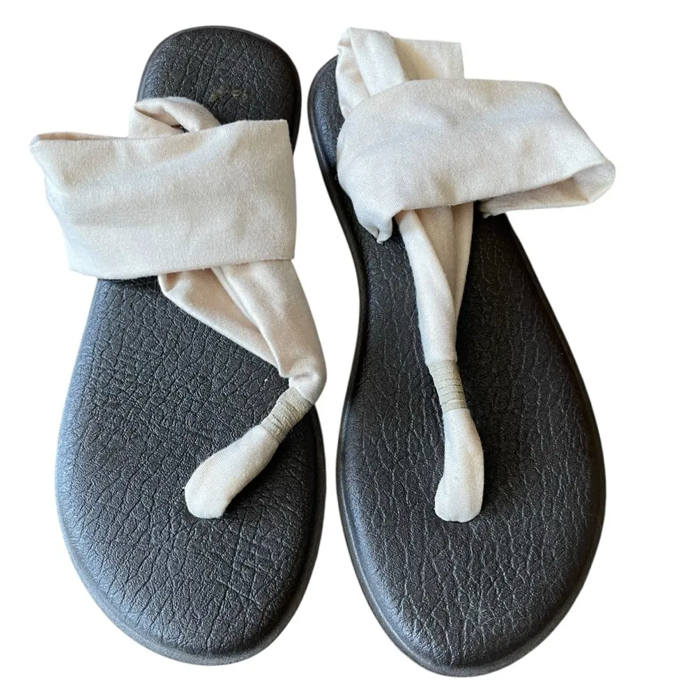 Sanuk Yoga Sling 2 Sandals Light Natural Glitter Tan Women’s Size 9 - Image 5
