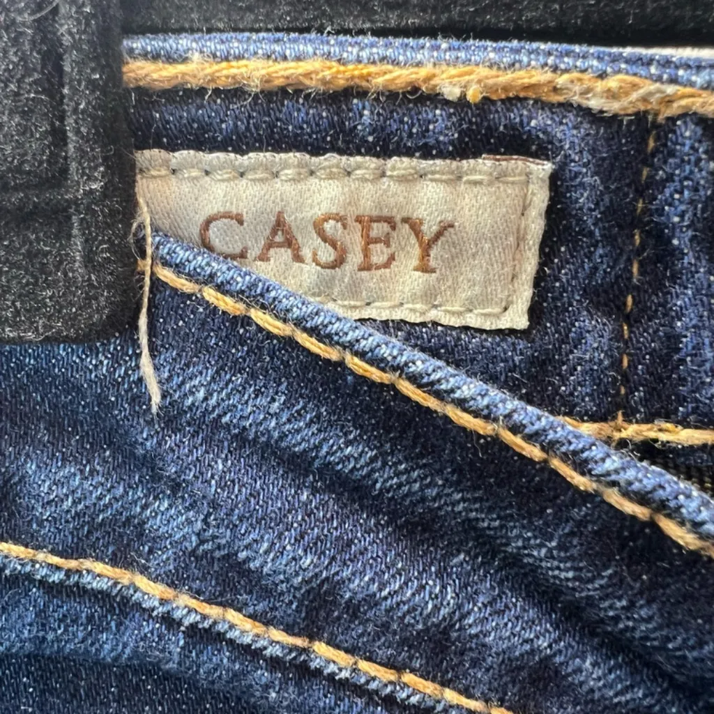Big Star Womens Casey Jeans Dark Blue Distressed Denim Ultra Low Rise Sz 28 Long - Image 9