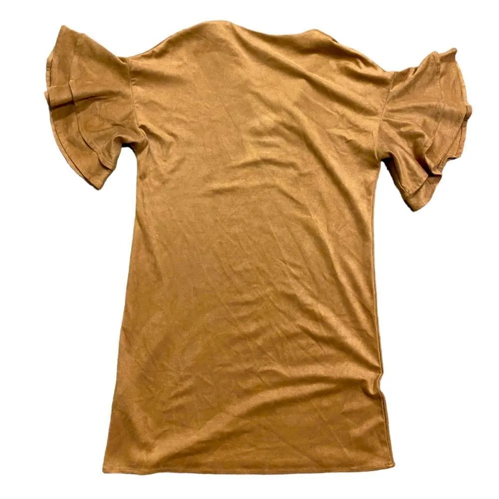 Karlie Faux Suede Brown Dress - Image 4