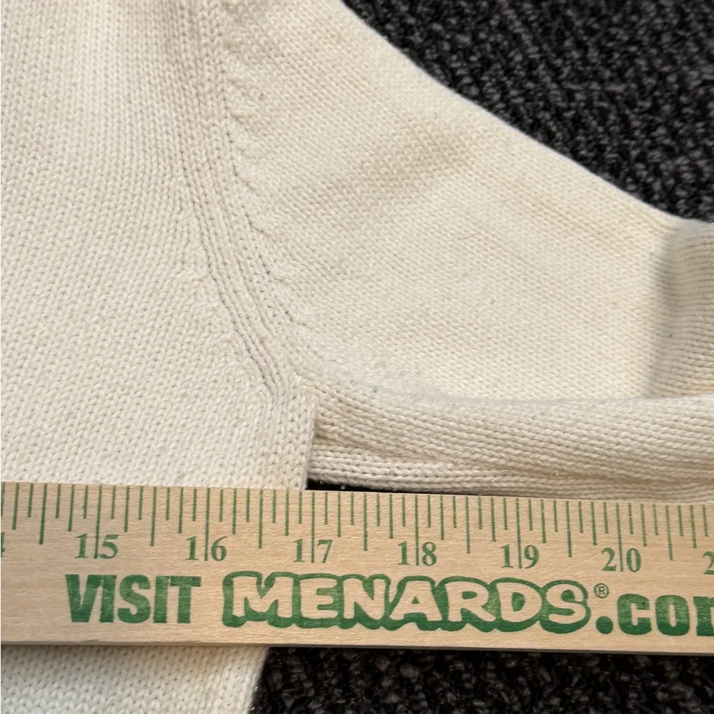 Converse One Star Women’s Cable Knit Sweater Medium Long Sleeve V-Neck Pullover - Image 3