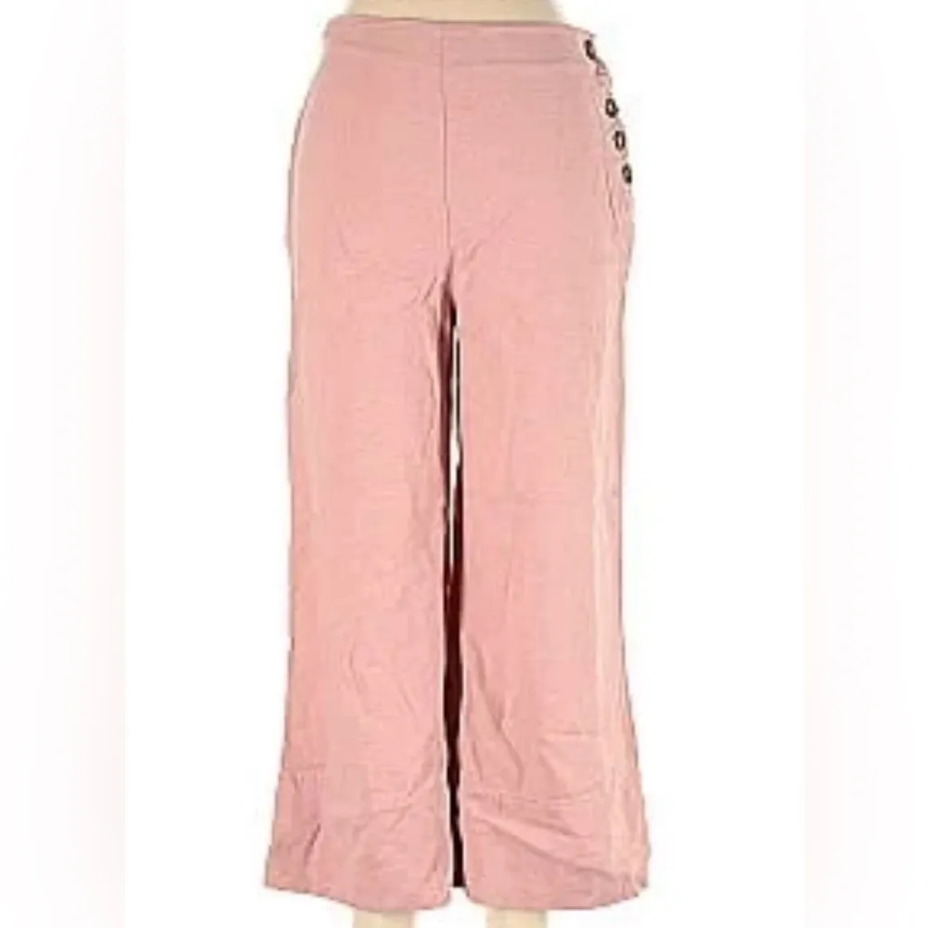 Good Luck Gem Women’s Pink Wide-leg Cropped Trousers | Small NWT - Image 2