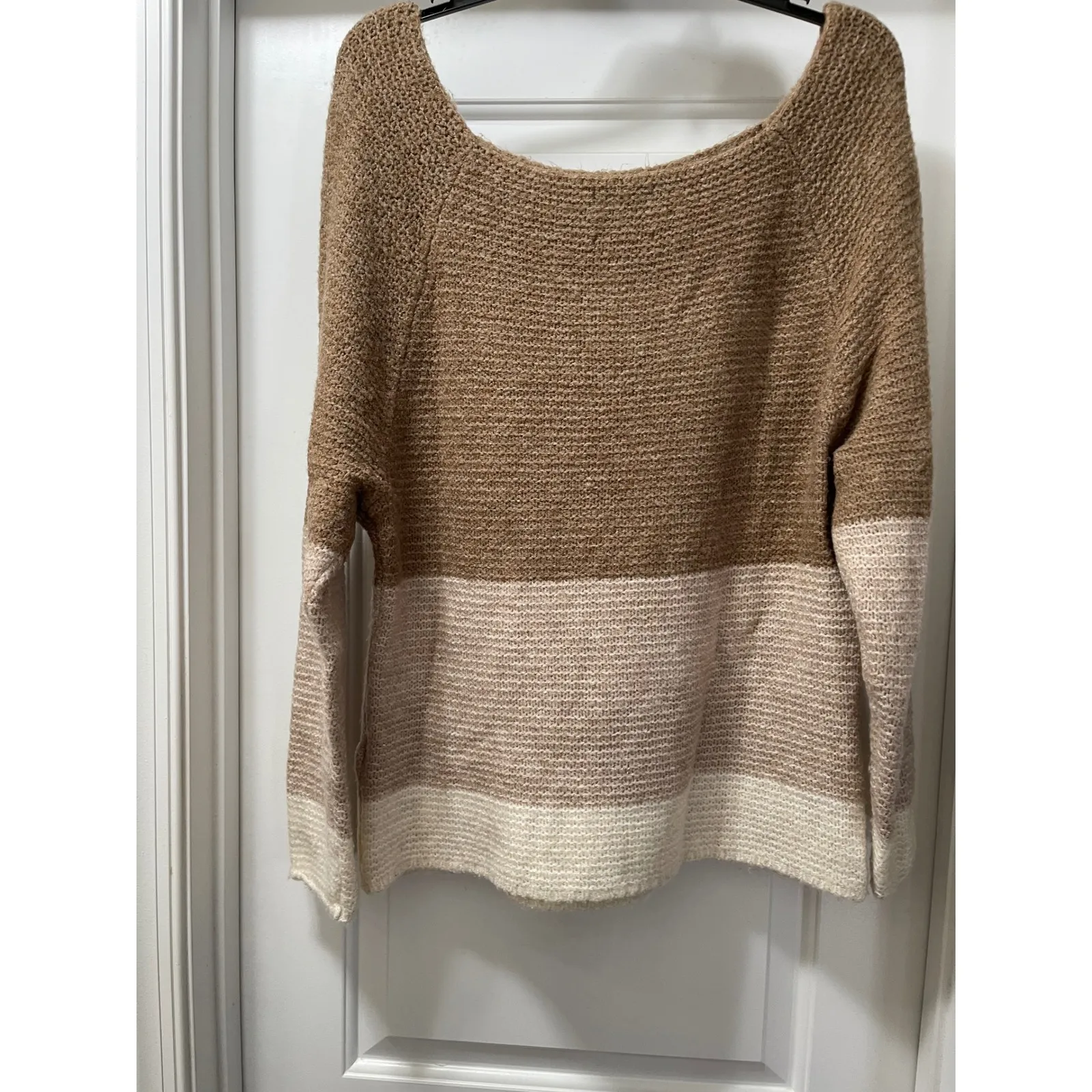 Abercrombie‎ Fitch XL Colorblock Knit Sweater Scoop Neck Long Sleeve Women - Image 2