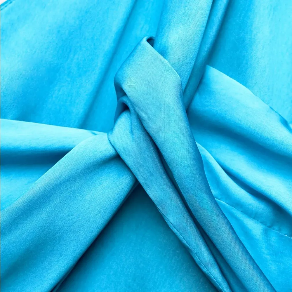 ZARA Asymmetrical Satin Effect Tie Dye Dress - Image 8