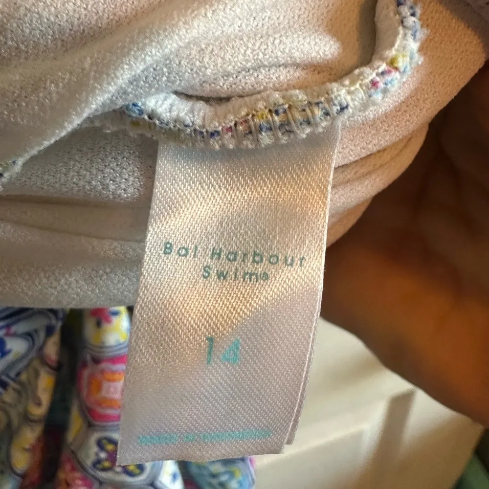 Geometric Multicolor One Piece Swimsuit Blue Size 14 - Image 6