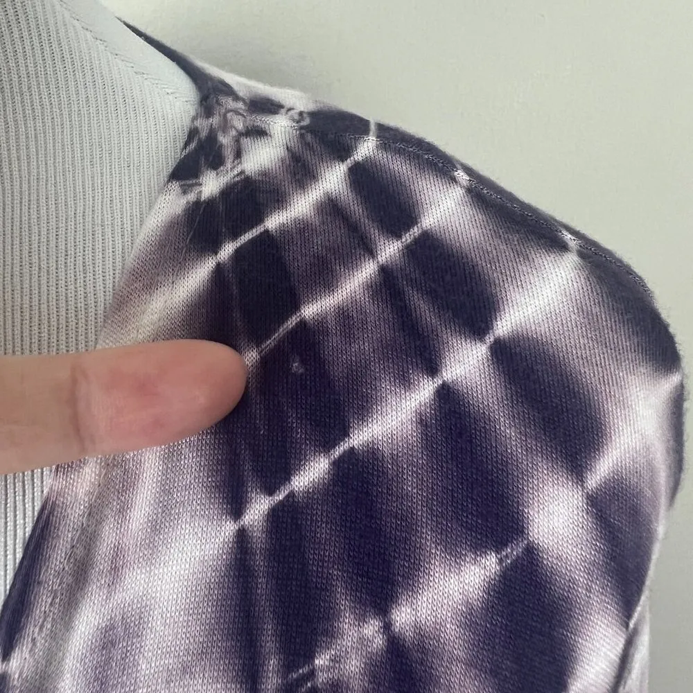 LIVI Cardigan Womens 26/28 Purple Tie Dye Jersey Knit Open Front Kimono Plus New - Image 5