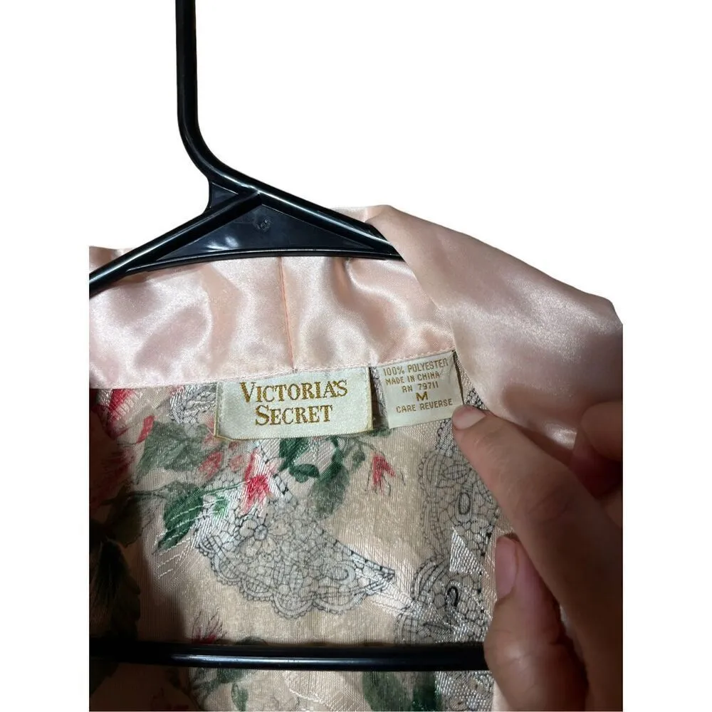 Vintage Victoria’s Secret Gold‎ Label Floral Print Short Sleeve Sleep Top Size M - Image 6