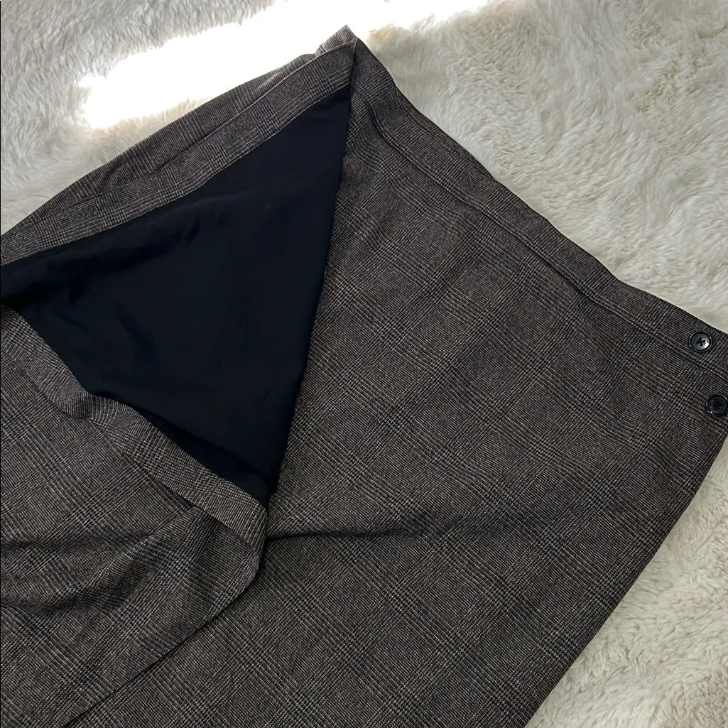 Banana Republic Factory Brown Plaid Blazer Skirt Suit - Image 11