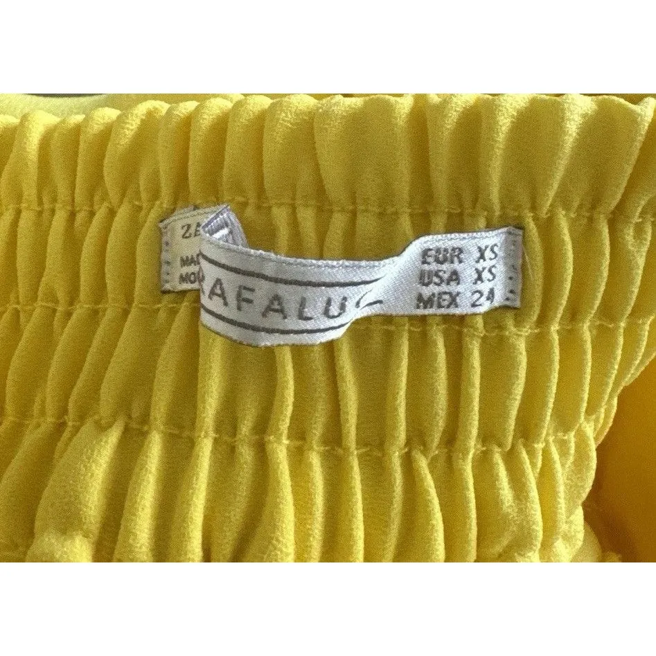 Zara Trafaluc Womens Shorts Sz XS High Waisted Preppy Yellow Spring Summer - Image 10