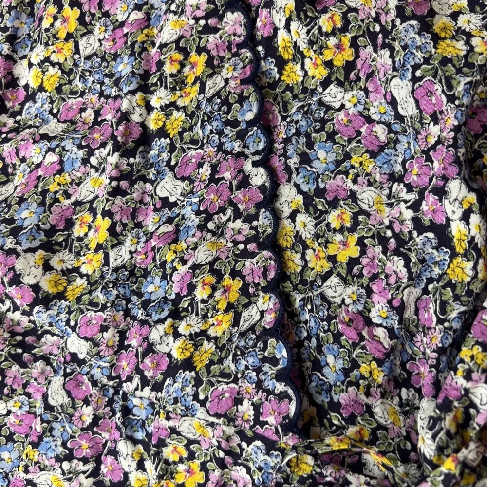 & Other Stories Floral Blue Purple Scalloped Wrap Dress Size 2 NEW Paris Atelier - Image 4