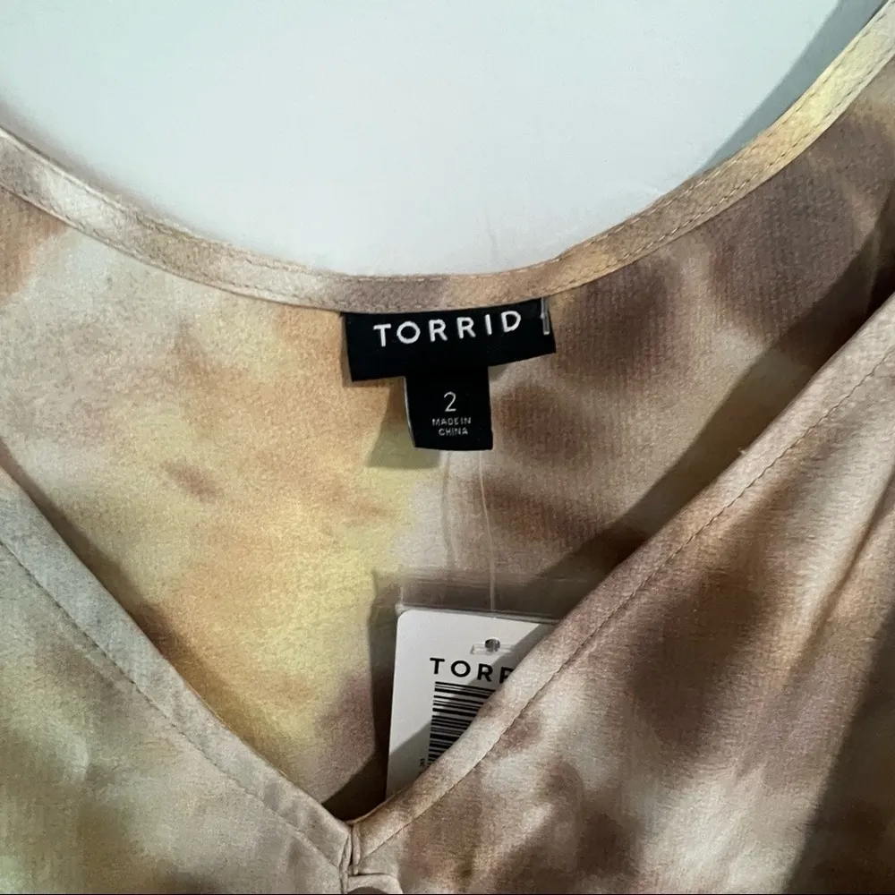 Torrid SATIN BUTTON-FRONT
CAMI, Tie Dye, New With Tags - Image 7